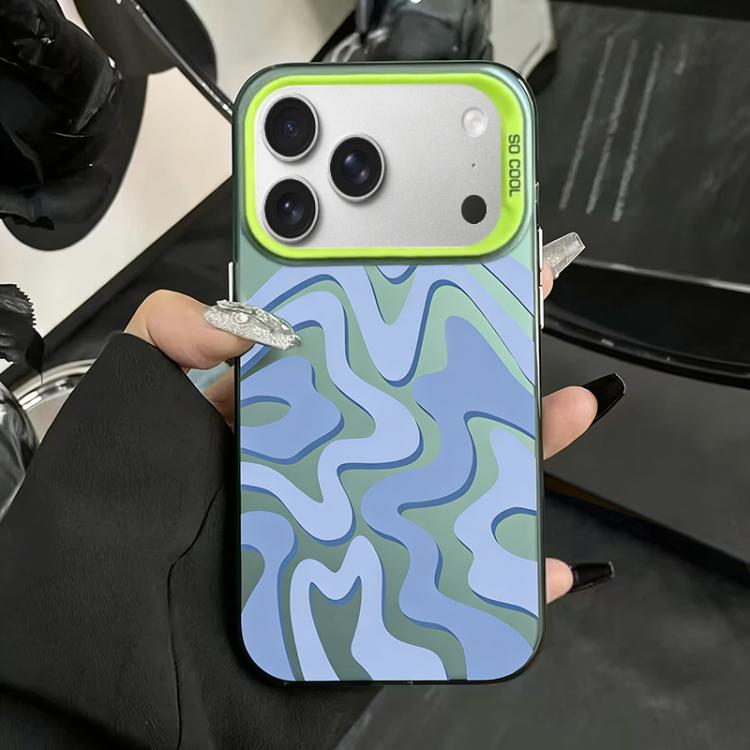 Funda para teléfono 2 en 1 de PC IMD con estampado de rayas onduladas y acabado mate, For iPhone 18 Pro / 17 Pro, For iPhone 18 Pro Max / 17 Pro Max, For iPhone 17e / 16e, For iPhone 17, For iPhone Air, For iPhone 16 Pro Max, For iPhone 16 Pro         ...