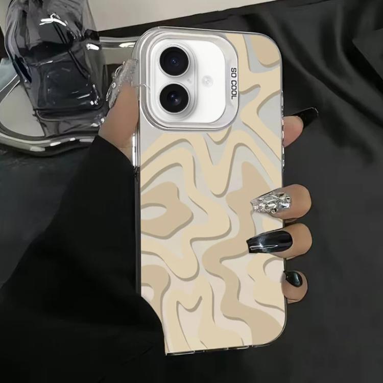 Funda para teléfono 2 en 1 de PC IMD con estampado de rayas onduladas y acabado mate, For iPhone 18 Pro / 17 Pro, For iPhone 18 Pro Max / 17 Pro Max, For iPhone 17e / 16e, For iPhone 17, For iPhone Air, For iPhone 16 Pro Max, For iPhone 16 Pro         ...