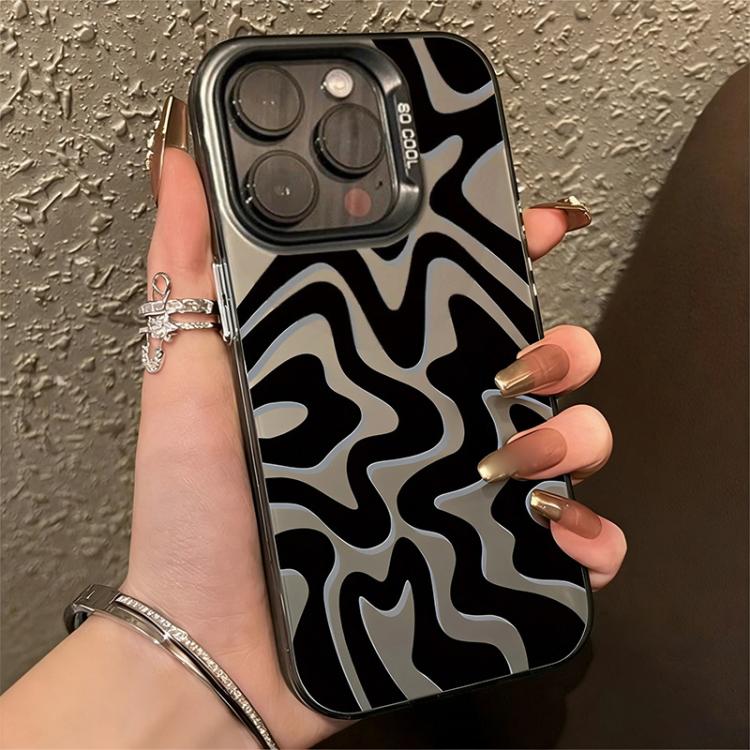 Funda para teléfono 2 en 1 de PC IMD con estampado de rayas onduladas y acabado mate, For iPhone 18 Pro / 17 Pro, For iPhone 18 Pro Max / 17 Pro Max, For iPhone 17e / 16e, For iPhone 17, For iPhone Air, For iPhone 16 Pro Max, For iPhone 16 Pro         ...