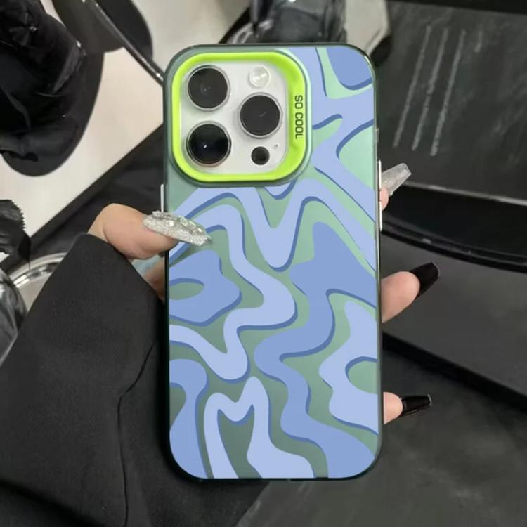 Funda para teléfono 2 en 1 de PC IMD con estampado de rayas onduladas y acabado mate, For iPhone 18 Pro / 17 Pro, For iPhone 18 Pro Max / 17 Pro Max, For iPhone 17e / 16e, For iPhone 17, For iPhone Air, For iPhone 16 Pro Max, For iPhone 16 Pro         ...