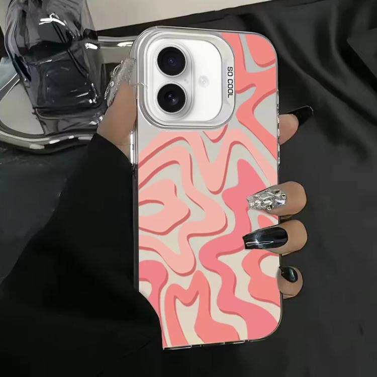 Funda para teléfono 2 en 1 de PC IMD con estampado de rayas onduladas y acabado mate, For iPhone 18 Pro / 17 Pro, For iPhone 18 Pro Max / 17 Pro Max, For iPhone 17e / 16e, For iPhone 17, For iPhone Air, For iPhone 16 Pro Max, For iPhone 16 Pro         ...