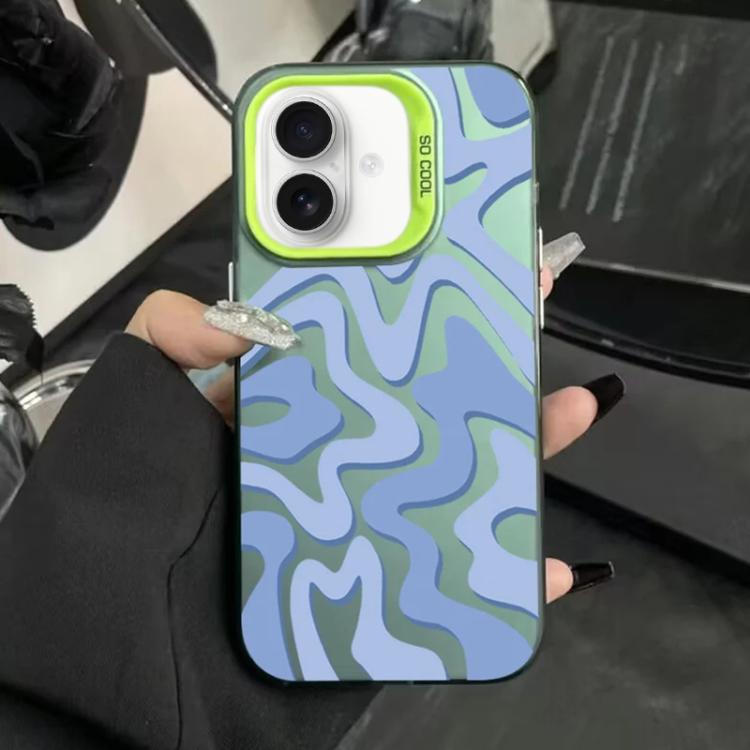 Funda para teléfono 2 en 1 de PC IMD con estampado de rayas onduladas y acabado mate, For iPhone 18 Pro / 17 Pro, For iPhone 18 Pro Max / 17 Pro Max, For iPhone 17e / 16e, For iPhone 17, For iPhone Air, For iPhone 16 Pro Max, For iPhone 16 Pro         ...