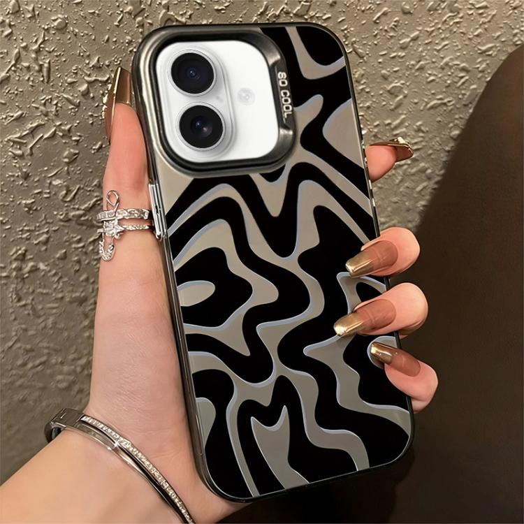 Funda para teléfono 2 en 1 de PC IMD con estampado de rayas onduladas y acabado mate, For iPhone 18 Pro / 17 Pro, For iPhone 18 Pro Max / 17 Pro Max, For iPhone 17e / 16e, For iPhone 17, For iPhone Air, For iPhone 16 Pro Max, For iPhone 16 Pro         ...