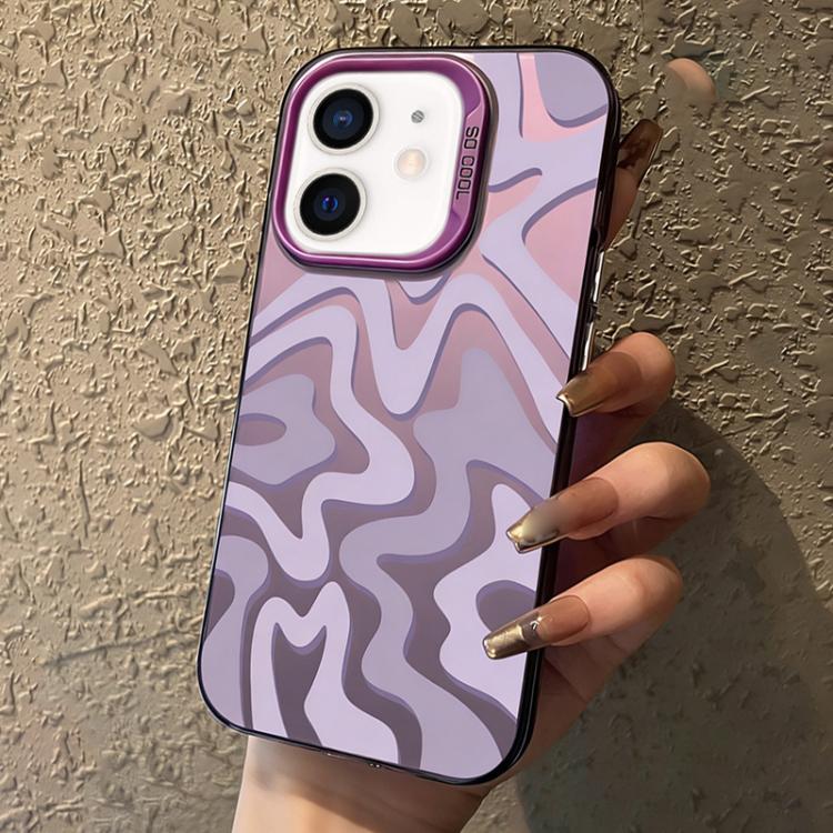 Funda para teléfono 2 en 1 de PC IMD con estampado de rayas onduladas y acabado mate, For iPhone 11, For iPhone 11 Pro, For iPhone X / XS, For iPhone XR, For iPhone XS Max, For iPhone 8 Plus / 7 Plus