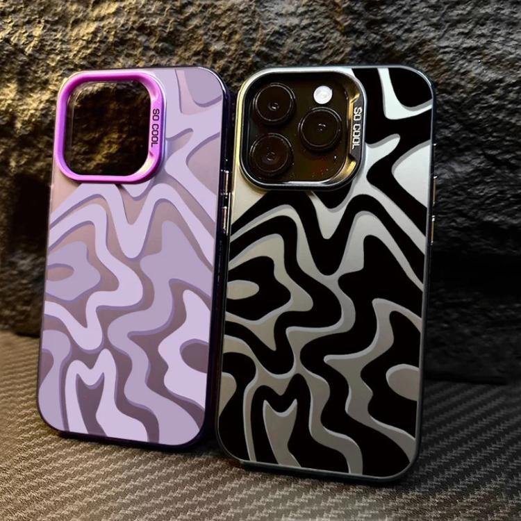 Funda para teléfono 2 en 1 de PC IMD con estampado de rayas onduladas y acabado mate, For iPhone 18 Pro / 17 Pro, For iPhone 18 Pro Max / 17 Pro Max, For iPhone 17e / 16e, For iPhone 17, For iPhone Air, For iPhone 16 Pro Max, For iPhone 16 Pro         ...