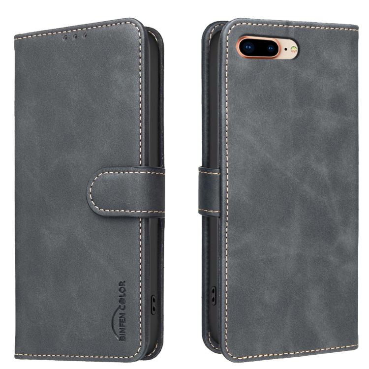 Funda para teléfono de cuero vegano con textura de piel de becerro de color liso y protección RFID, For iPhone XS Max, For iPhone 6 Plus/7 Plus/8 Plus, For iPhone 6 / 7 / 8