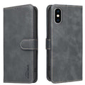 Funda para teléfono de cuero vegano con textura de piel de becerro de color liso y protección RFID, For iPhone XS Max, For iPhone 6 Plus/7 Plus/8 Plus, For iPhone 6 / 7 / 8