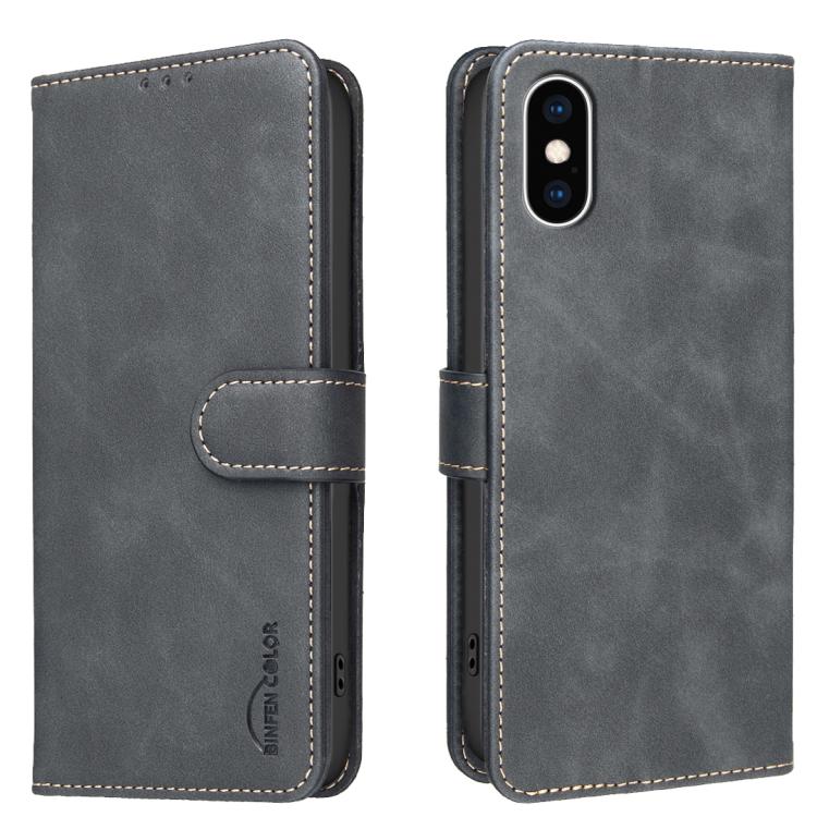 Funda para teléfono de cuero vegano con textura de piel de becerro de color liso y protección RFID, For iPhone XS Max, For iPhone 6 Plus/7 Plus/8 Plus, For iPhone 6 / 7 / 8