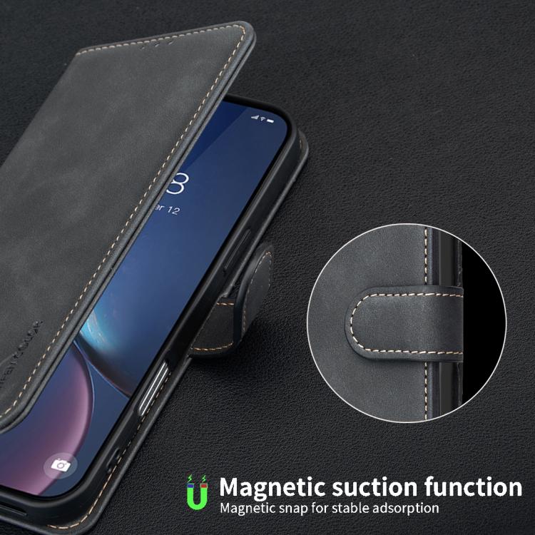 Funda para teléfono de cuero vegano con textura de piel de becerro de color liso y protección RFID, For iPhone XS Max, For iPhone 6 Plus/7 Plus/8 Plus, For iPhone 6 / 7 / 8