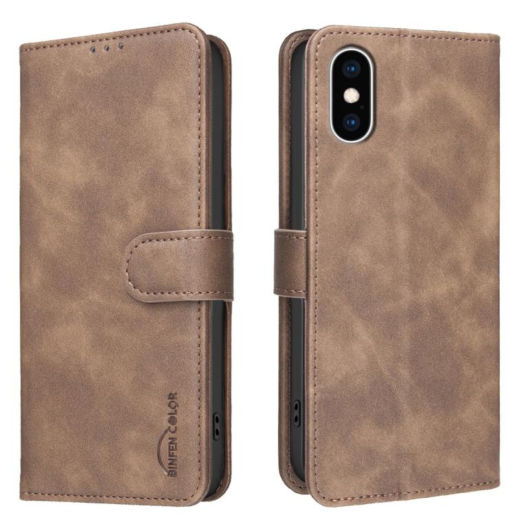 Funda para teléfono de cuero vegano con textura de piel de becerro de color liso y protección RFID, For iPhone XS Max, For iPhone 6 Plus/7 Plus/8 Plus, For iPhone 6 / 7 / 8