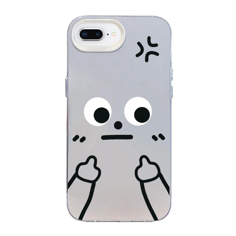 Funda para teléfono híbrida de PC y TPU con diseño de gestos de hombrecito en color plata esmerilada, For iPhone 12 mini, For iPhone 11 Pro Max, For iPhone 11, For iPhone 11 Pro, For iPhone X / XS, For iPhone XS Max, For iPhone 8 Plus / 7 Plus
