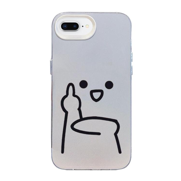 Funda para teléfono híbrida de PC y TPU con diseño de gestos de hombrecito en color plata esmerilada, For iPhone 12 mini, For iPhone 11 Pro Max, For iPhone 11, For iPhone 11 Pro, For iPhone X / XS, For iPhone XS Max, For iPhone 8 Plus / 7 Plus