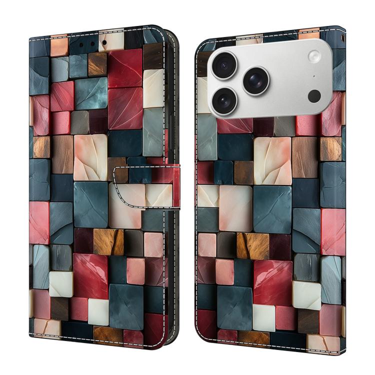 Funda para teléfono de cuero vegano pintado con efecto cristal, For iPhone 18 Pro / 17 Pro, For iPhone 18 Pro Max / 17 Pro Max, For iPhone 17e / 16e, For iPhone 17