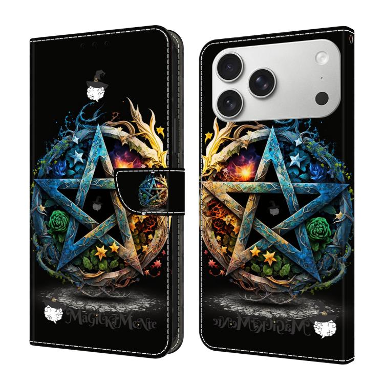 Funda para teléfono de cuero vegano pintado con efecto cristal, For iPhone 18 Pro / 17 Pro, For iPhone 18 Pro Max / 17 Pro Max, For iPhone 17e / 16e, For iPhone 17