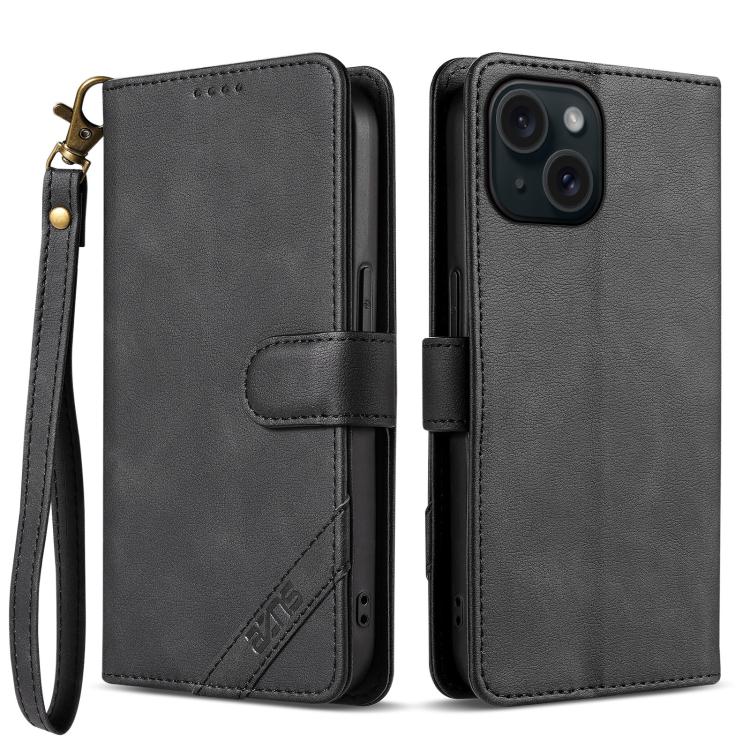 Funda para teléfono AZNS Serie A2 con tres tarjetas, protección RFID, piel vegana y correa., For iPhone 15 Pro Max, For iPhone 15 Pro, For iPhone 15 Plus, For iPhone 15, For iPhone 14 Plus, For iPhone 14, For iPhone 14 Pro, For iPhone 14 Pro Max       ...