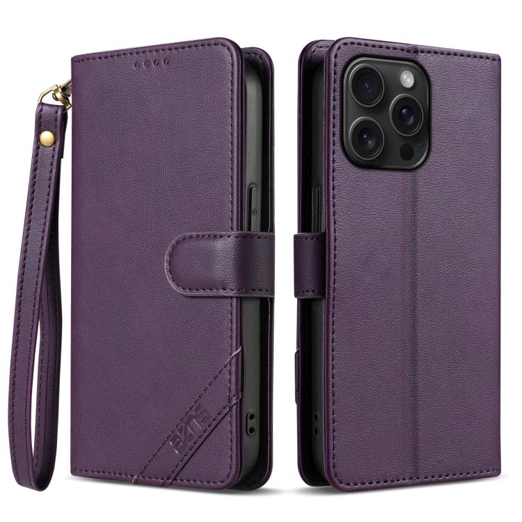 Funda para teléfono AZNS Serie A2 con tres tarjetas, protección RFID, piel vegana y correa., For iPhone 15 Pro Max, For iPhone 15 Pro, For iPhone 15 Plus, For iPhone 15, For iPhone 14 Plus, For iPhone 14, For iPhone 14 Pro, For iPhone 14 Pro Max       ...