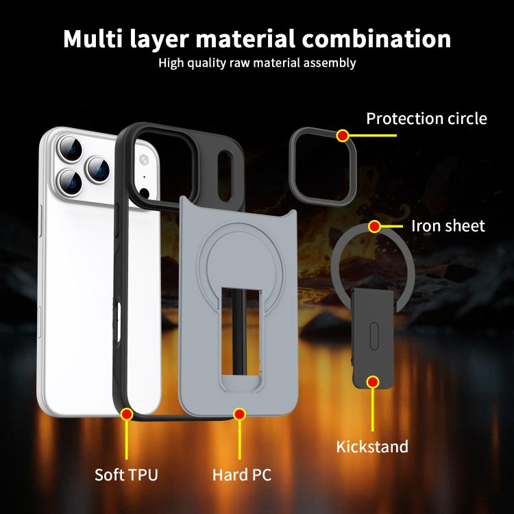 Funda para teléfono MagSafe con soporte invisible y tacto suave, For iPhone 16e / 17e, For iPhone 17 Pro Max, For iPhone 17 Pro, For iPhone 17, For iPhone Air