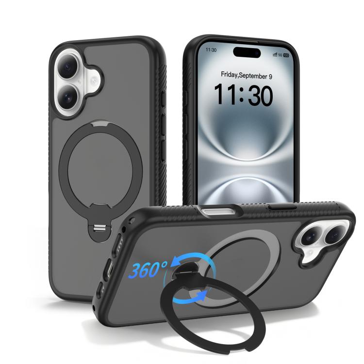 Funda para teléfono magnética con soporte giratorio de 360° y airbag, a prueba de golpes., For iPhone 16e / 17e, For iPhone 17 Pro Max, For iPhone 17 Pro, For iPhone 17, For iPhone Air, For iPhone 16 Pro Max, For iPhone 16