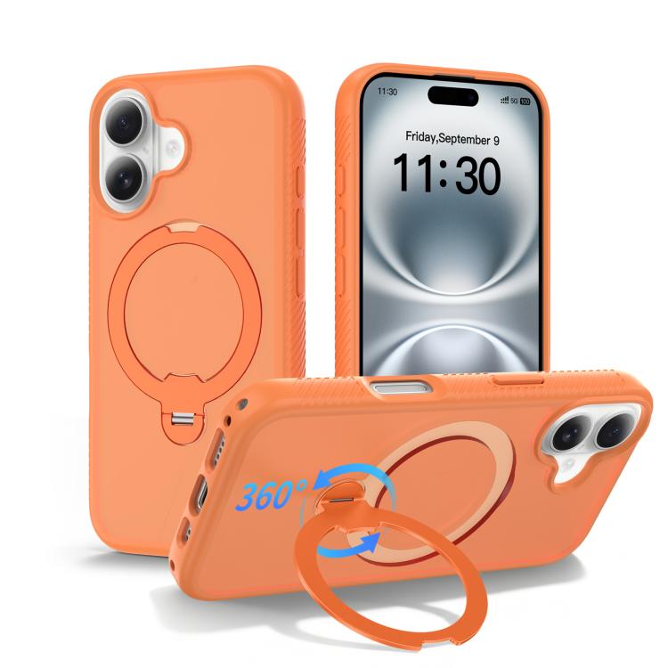 Funda para teléfono magnética con soporte giratorio de 360° y airbag, a prueba de golpes., For iPhone 16e / 17e, For iPhone 17 Pro Max, For iPhone 17 Pro, For iPhone 17, For iPhone Air, For iPhone 16 Pro Max, For iPhone 16
