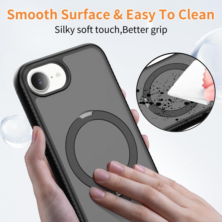 Funda para teléfono magnética con soporte giratorio de 360° y airbag, a prueba de golpes., For iPhone 16e / 17e, For iPhone 17 Pro Max, For iPhone 17 Pro, For iPhone 17, For iPhone Air, For iPhone 16 Pro Max, For iPhone 16