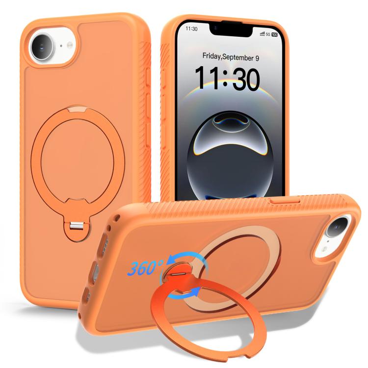 Funda para teléfono magnética con soporte giratorio de 360° y airbag, a prueba de golpes., For iPhone 16e / 17e, For iPhone 17 Pro Max, For iPhone 17 Pro, For iPhone 17, For iPhone Air, For iPhone 16 Pro Max, For iPhone 16
