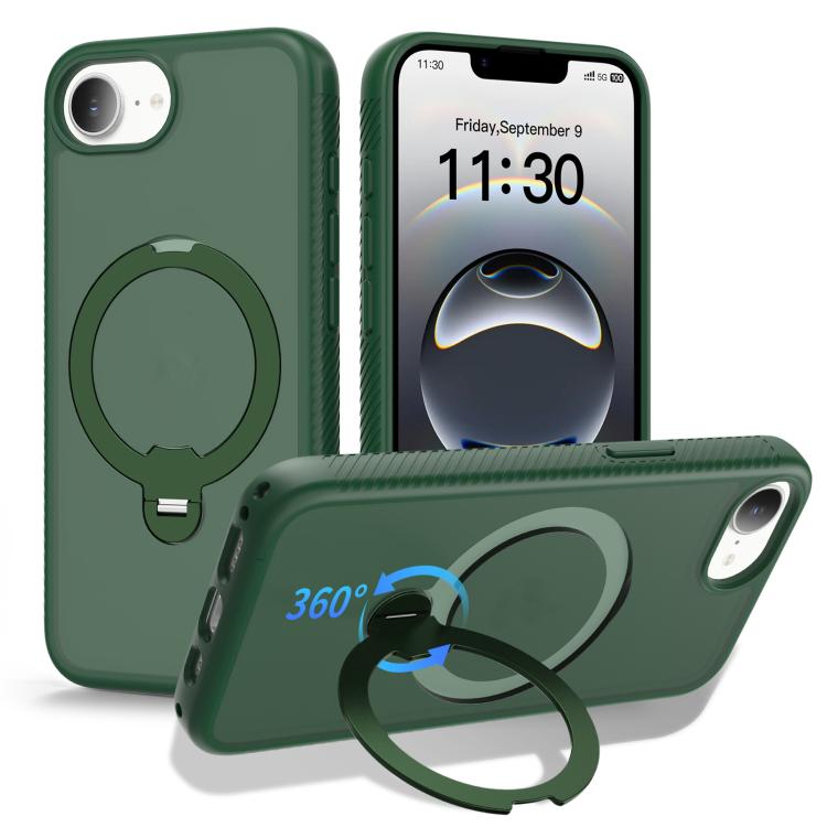 Funda para teléfono magnética con soporte giratorio de 360° y airbag, a prueba de golpes., For iPhone 16e / 17e, For iPhone 17 Pro Max, For iPhone 17 Pro, For iPhone 17, For iPhone Air, For iPhone 16 Pro Max, For iPhone 16