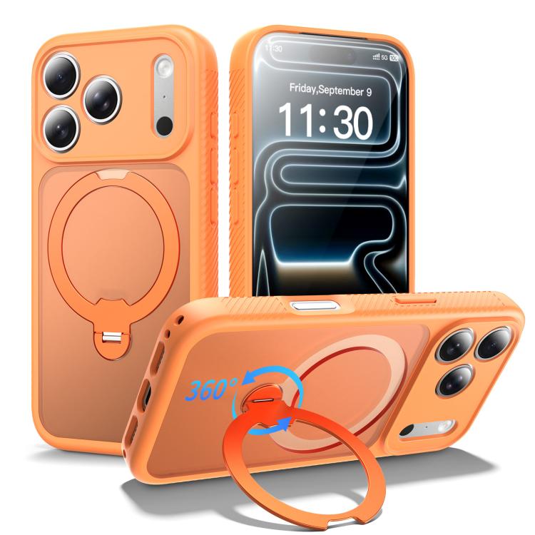 Funda para teléfono magnética con soporte giratorio de 360° y airbag, a prueba de golpes., For iPhone 16e / 17e, For iPhone 17 Pro Max, For iPhone 17 Pro, For iPhone 17, For iPhone Air, For iPhone 16 Pro Max, For iPhone 16