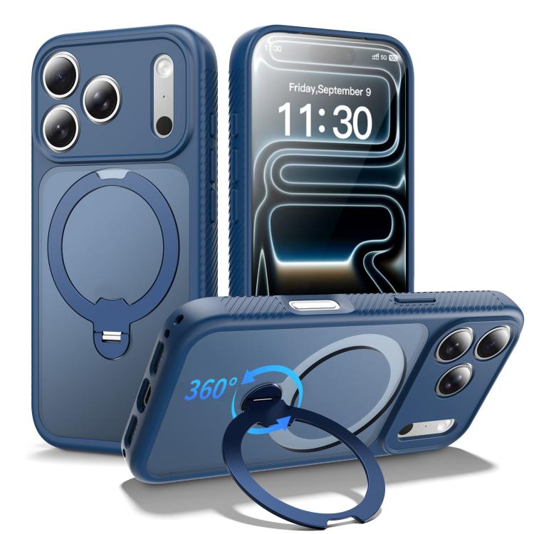 Funda para teléfono magnética con soporte giratorio de 360° y airbag, a prueba de golpes., For iPhone 16e / 17e, For iPhone 17 Pro Max, For iPhone 17 Pro, For iPhone 17, For iPhone Air, For iPhone 16 Pro Max, For iPhone 16