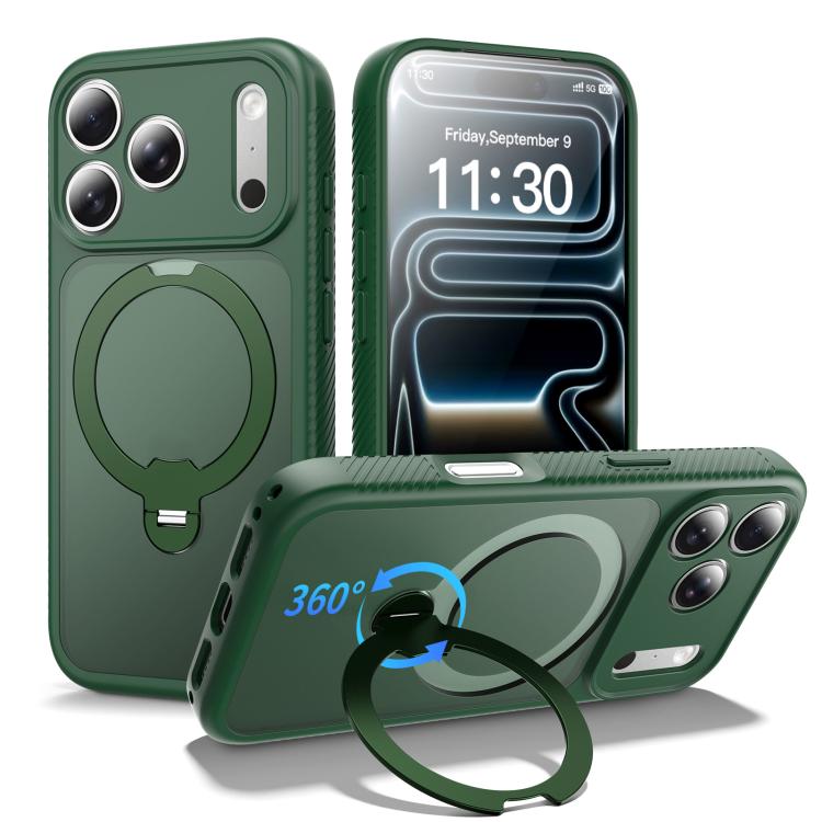 Funda para teléfono magnética con soporte giratorio de 360° y airbag, a prueba de golpes., For iPhone 16e / 17e, For iPhone 17 Pro Max, For iPhone 17 Pro, For iPhone 17, For iPhone Air, For iPhone 16 Pro Max, For iPhone 16