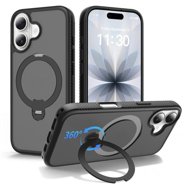 Funda para teléfono magnética con soporte giratorio de 360° y airbag, a prueba de golpes., For iPhone 16e / 17e, For iPhone 17 Pro Max, For iPhone 17 Pro, For iPhone 17, For iPhone Air, For iPhone 16 Pro Max, For iPhone 16