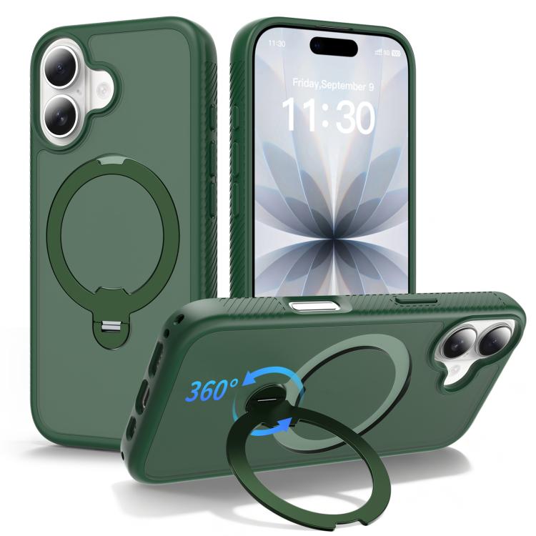 Funda para teléfono magnética con soporte giratorio de 360° y airbag, a prueba de golpes., For iPhone 16e / 17e, For iPhone 17 Pro Max, For iPhone 17 Pro, For iPhone 17, For iPhone Air, For iPhone 16 Pro Max, For iPhone 16