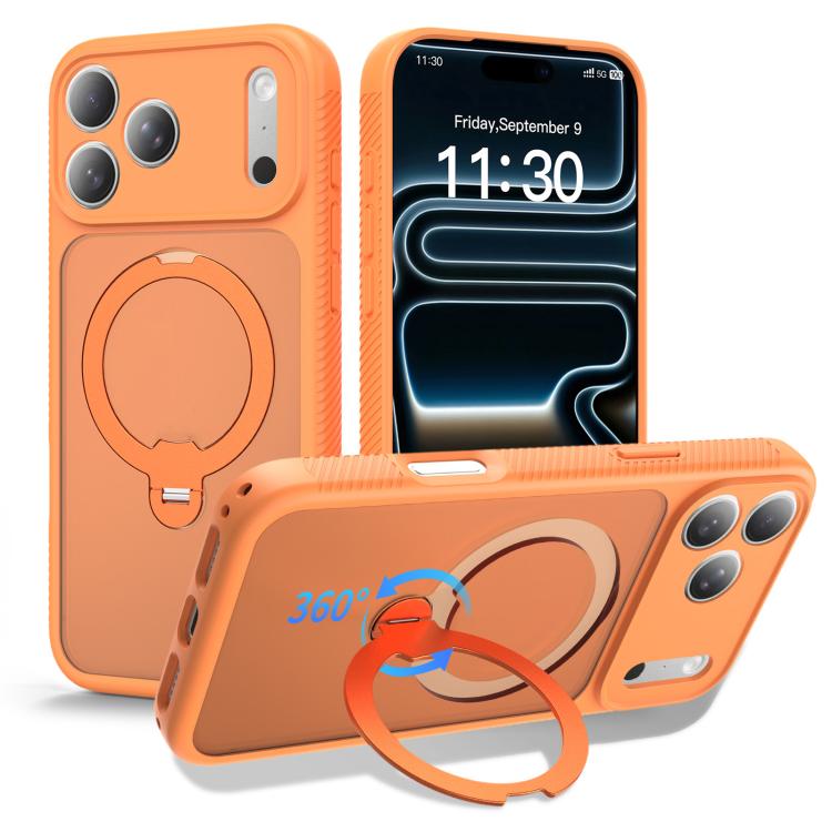 Funda para teléfono magnética con soporte giratorio de 360° y airbag, a prueba de golpes., For iPhone 16e / 17e, For iPhone 17 Pro Max, For iPhone 17 Pro, For iPhone 17, For iPhone Air, For iPhone 16 Pro Max, For iPhone 16
