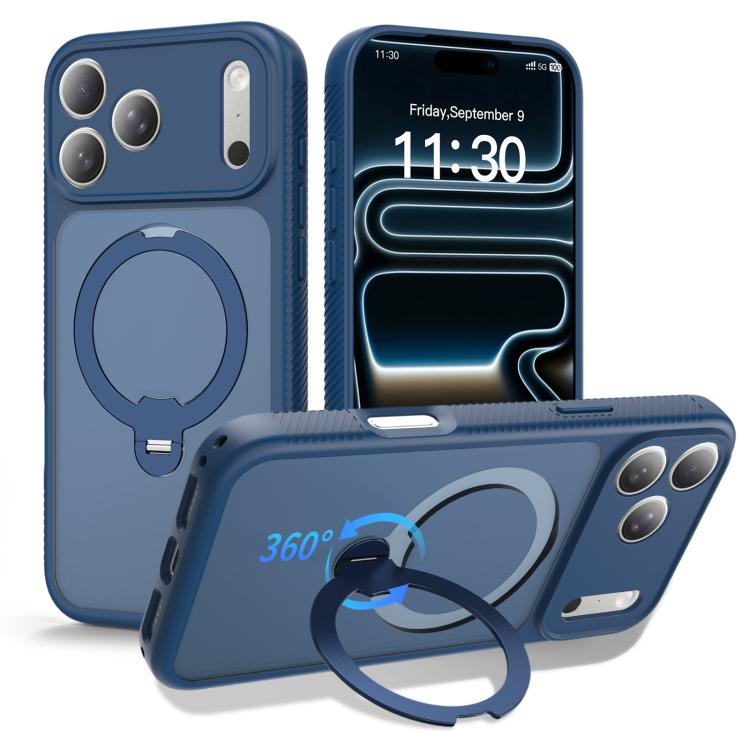 Funda para teléfono magnética con soporte giratorio de 360° y airbag, a prueba de golpes., For iPhone 16e / 17e, For iPhone 17 Pro Max, For iPhone 17 Pro, For iPhone 17, For iPhone Air, For iPhone 16 Pro Max, For iPhone 16