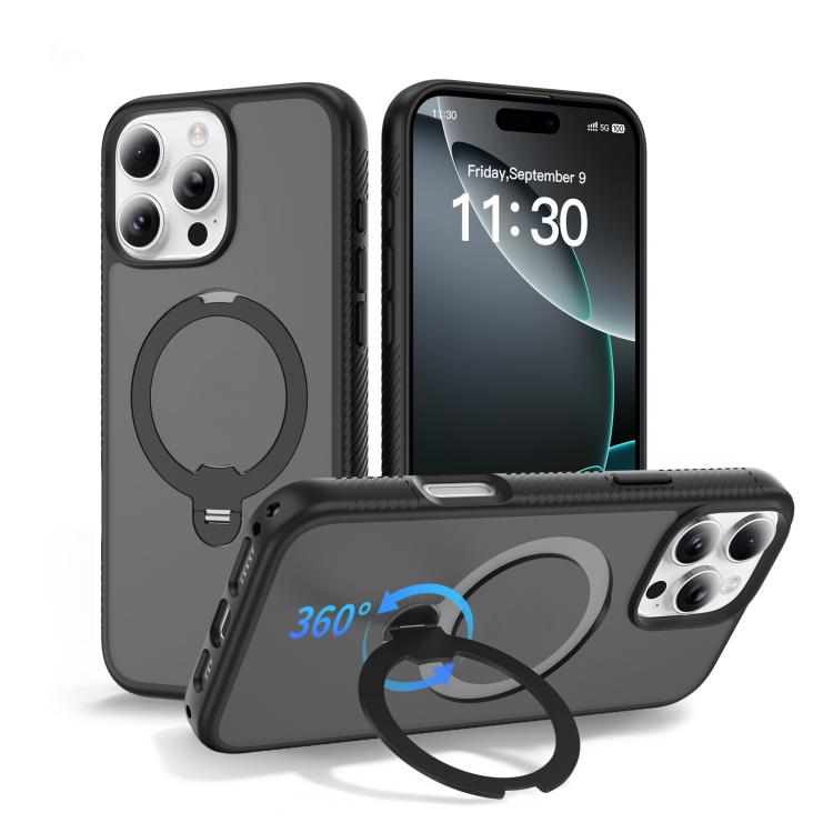 Funda para teléfono magnética con soporte giratorio de 360° y airbag, a prueba de golpes., For iPhone 16e / 17e, For iPhone 17 Pro Max, For iPhone 17 Pro, For iPhone 17, For iPhone Air, For iPhone 16 Pro Max, For iPhone 16
