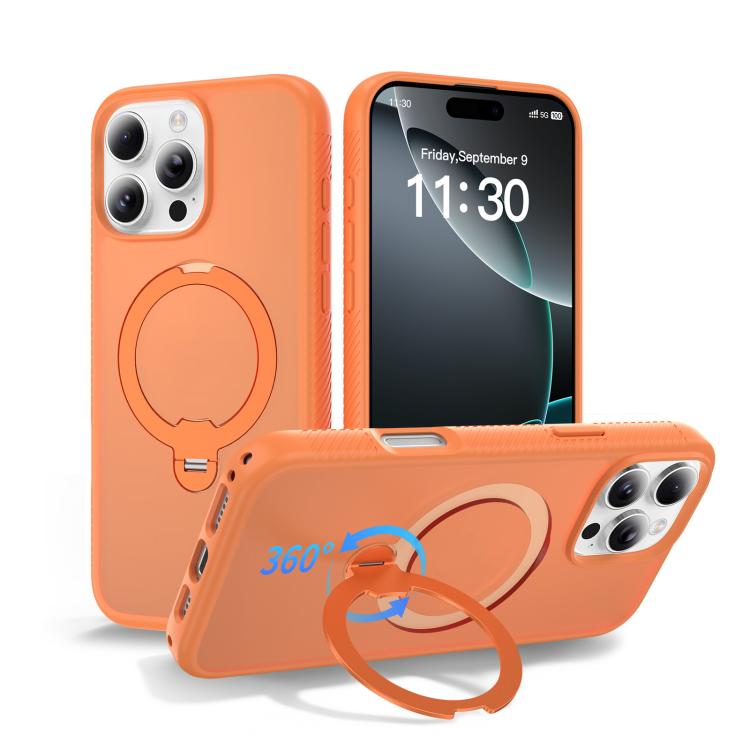 Funda para teléfono magnética con soporte giratorio de 360° y airbag, a prueba de golpes., For iPhone 16e / 17e, For iPhone 17 Pro Max, For iPhone 17 Pro, For iPhone 17, For iPhone Air, For iPhone 16 Pro Max, For iPhone 16