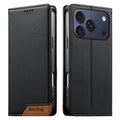 Funda para teléfono Dierfeng Splicing de cuero vegano con imán RFID resistente, For iPhone 18 Pro / 17 Pro, For iPhone 18 Pro Max / 17 Pro Max, For iPhone 17e / 16e, For iPhone 17, For iPhone Air, For iPhone 16 Pro Max, For iPhone 16 Pro               ...