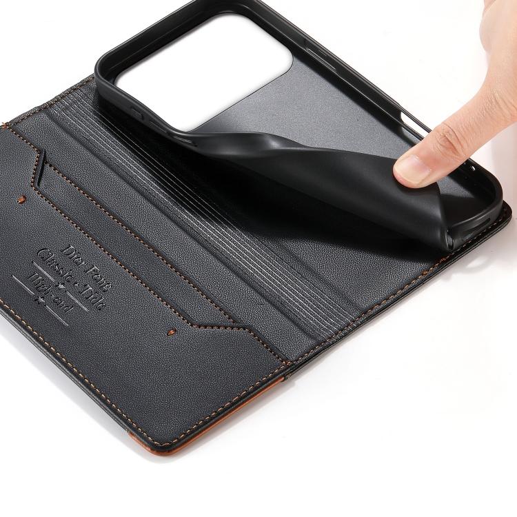 Funda para teléfono Dierfeng Splicing de cuero vegano con imán RFID resistente, For iPhone 18 Pro / 17 Pro, For iPhone 18 Pro Max / 17 Pro Max, For iPhone 17e / 16e, For iPhone 17, For iPhone Air, For iPhone 16 Pro Max, For iPhone 16 Pro               ...