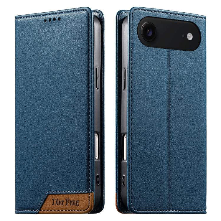 Funda para teléfono Dierfeng Splicing de cuero vegano con imán RFID resistente, For iPhone 18 Pro / 17 Pro, For iPhone 18 Pro Max / 17 Pro Max, For iPhone 17e / 16e, For iPhone 17, For iPhone Air, For iPhone 16 Pro Max, For iPhone 16 Pro               ...
