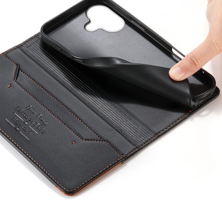 Funda para teléfono Dierfeng Splicing de cuero vegano con imán RFID resistente, For iPhone 16, For iPhone 15 Pro Max, For iPhone 15 Pro, For iPhone 15 Plus, For iPhone 15, For iPhone 14 Plus, For iPhone 14 / 13, For iPhone 14 Pro