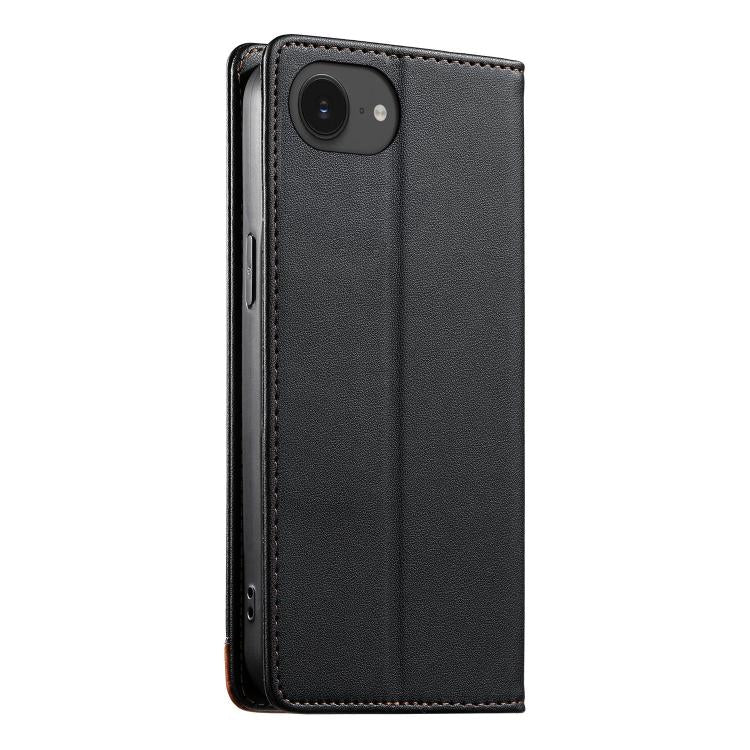 Funda para teléfono Dierfeng Splicing de cuero vegano con imán RFID resistente, For iPhone 17e / 16e, For iPhone 17 Pro Max, For iPhone 17 Pro, For iPhone 17, For iPhone Air, For iPhone 16 Pro Max, For iPhone 16 Pro, For iPhone 16 Plus