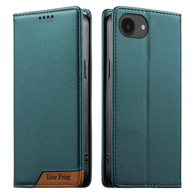 Funda para teléfono Dierfeng Splicing de cuero vegano con imán RFID resistente, For iPhone 18 Pro / 17 Pro, For iPhone 18 Pro Max / 17 Pro Max, For iPhone 17e / 16e, For iPhone 17, For iPhone Air, For iPhone 16 Pro Max, For iPhone 16 Pro               ...