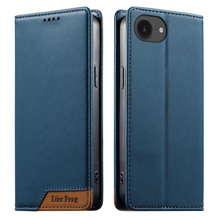 Funda para teléfono Dierfeng Splicing de cuero vegano con imán RFID resistente, For iPhone 18 Pro / 17 Pro, For iPhone 18 Pro Max / 17 Pro Max, For iPhone 17e / 16e, For iPhone 17, For iPhone Air, For iPhone 16 Pro Max, For iPhone 16 Pro               ...