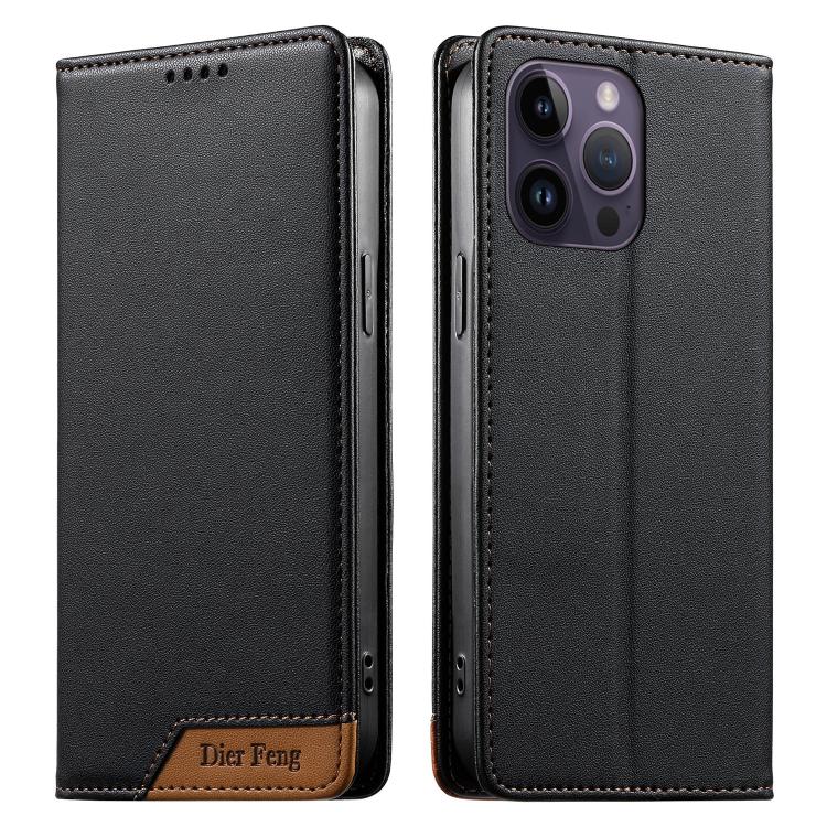 Funda para teléfono Dierfeng Splicing de cuero vegano con imán RFID resistente, For iPhone 14 Pro Max, For iPhone SE 2022 / SE 2020 / 8 / 7, For iPhone 13 Pro Max, For iPhone 13 Pro, For iPhone 13 mini, For iPhone 12 / 12 Pro, For iPhone 12 Pro Max    ...