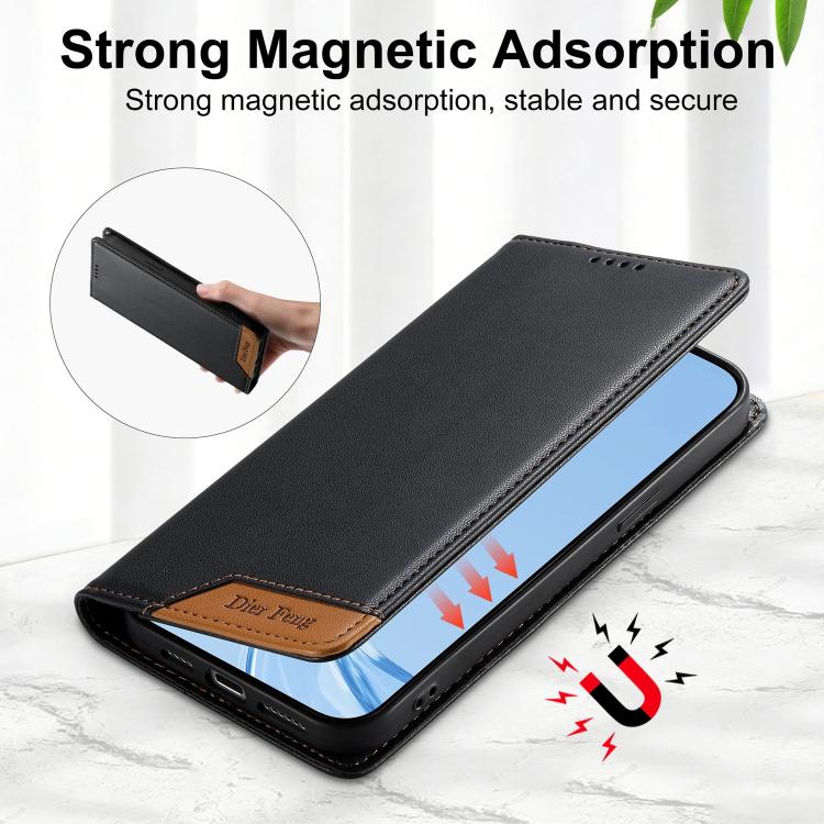Funda para teléfono Dierfeng Splicing de cuero vegano con imán RFID resistente, For iPhone 11 Pro Max, For iPhone 11, For iPhone 11 Pro, For iPhone X / XS, For iPhone XR, For iPhone XS Max, For iPhone 8 Plus / 7 Plus
