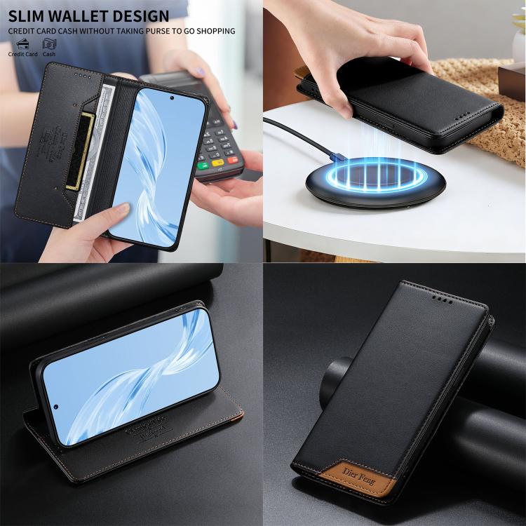 Funda para teléfono Dierfeng Splicing de cuero vegano con imán RFID resistente, For iPhone 11 Pro Max, For iPhone 11, For iPhone 11 Pro, For iPhone X / XS, For iPhone XR, For iPhone XS Max, For iPhone 8 Plus / 7 Plus