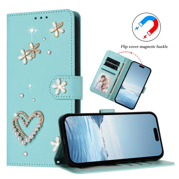 Funda para teléfono ZS01 de doble capa con diseño floral en forma de corazón y correa para la muñeca., For iPhone 15, For iPhone 14 Plus, For iPhone 14 / 13, For iPhone 14 Pro, For iPhone 14 Pro Max, For iPhone 13 Pro Max