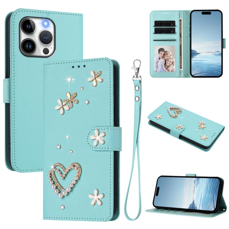 Funda para teléfono ZS01 de doble capa con diseño floral en forma de corazón y correa para la muñeca., For iPhone 13 Pro, For iPhone 12 / 12 Pro, For iPhone 12 Pro Max, For iPhone 11 Pro Max, For iPhone 11, For iPhone 11 Pro