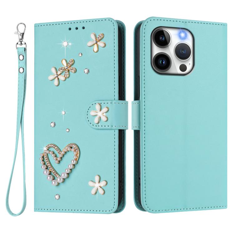 Funda para teléfono ZS01 de doble capa con diseño floral en forma de corazón y correa para la muñeca., For iPhone 13 Pro, For iPhone 12 / 12 Pro, For iPhone 12 Pro Max, For iPhone 11 Pro Max, For iPhone 11, For iPhone 11 Pro