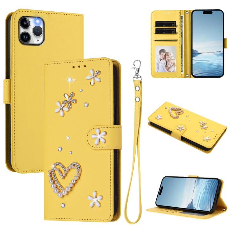 Funda para teléfono ZS01 de doble capa con diseño floral en forma de corazón y correa para la muñeca., For iPhone 13 Pro, For iPhone 12 / 12 Pro, For iPhone 12 Pro Max, For iPhone 11 Pro Max, For iPhone 11, For iPhone 11 Pro