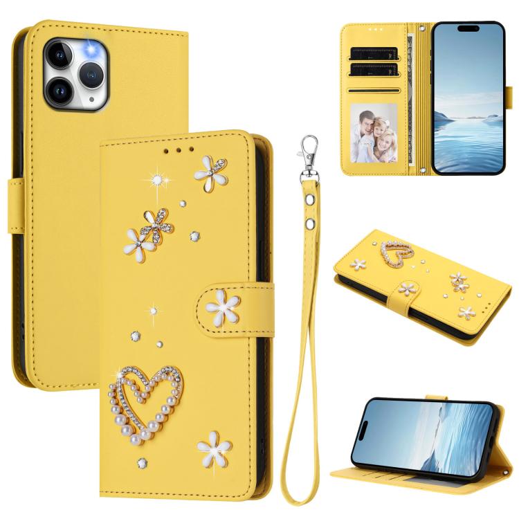Funda para teléfono ZS01 de doble capa con diseño floral en forma de corazón y correa para la muñeca., For iPhone 13 Pro, For iPhone 12 / 12 Pro, For iPhone 12 Pro Max, For iPhone 11 Pro Max, For iPhone 11, For iPhone 11 Pro